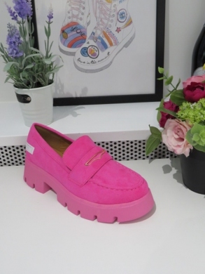 Mokasyny damskie na płaskim (36-41) 1718 FUCHSIA