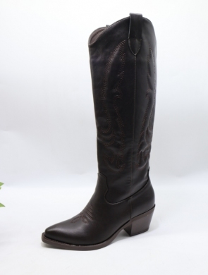 Kozaki damskie na obcasie (36-41) 7688A BROWN