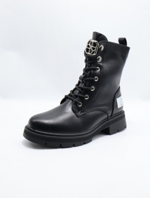 Botki damskie ocieplane na płaskim (36-41) 6072 BLACK
