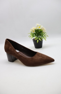 Czółenki damskie na obcasie (36-41) H8-1335 BROWN
