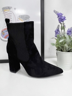 Botki damskie na obcasie (36-41) 5730 BLACK