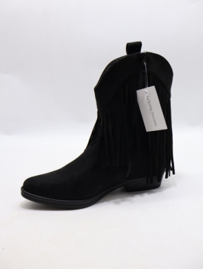 Botki damskie na płaskim (36-41) 9729 BLACK
