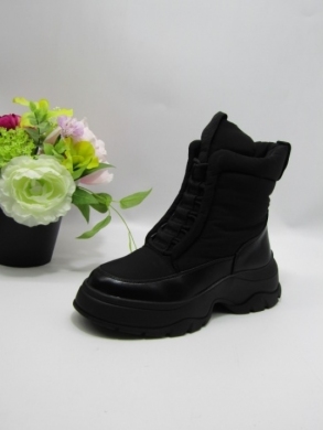 Botki damskie ocieplane na płaskim (36-41) XYZ02-1 BLACK