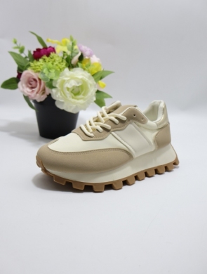 Buty sportowe damskie na płaskim (36-41) 24012 BEIGE
