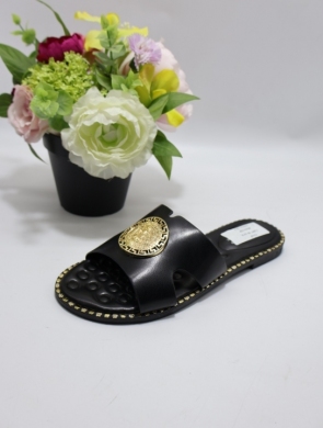 Klapki damskie na płaskim (36-41) L2857 BLACK