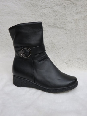 Kozaki damskie ocieplane na płaskim (37-42) W2222 BLACK
