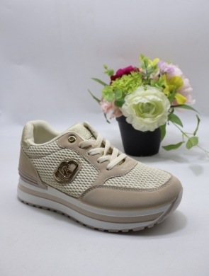 Buty sportowe damskie na płaskim (36-41) 6855 BEIGE
