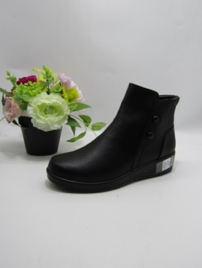 Botki damskie ocieplane na płaskim (39-43) DW33-9 BLACK