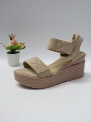 Sandały damskie na koturnie (36-41) B-9051 BEIGE
