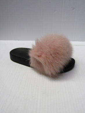 Klapki damskie z futerkiem (36-41) 8080 PINK