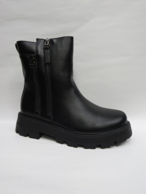 Botki damskie ocieplane na płaskim (36-41) F8695 BLACK