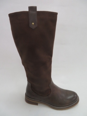 Kozaki damskie ocieplane na płaskim (36-41) 9695 BROWN