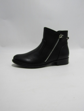 Botki damskie ocieplane na płaskim (36-41) H2091D PU/BLACK