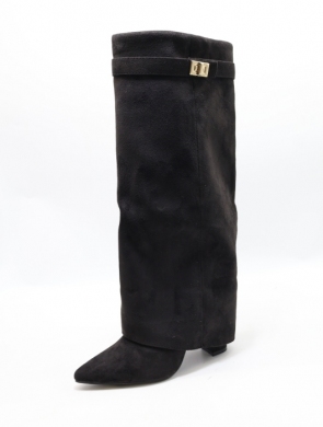 Kozaki damskie na obcasie (36-41) LQ-136 BLACK