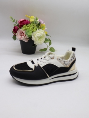 Buty sportowe damskie na płaskim (36-41) EV-395 WH/BLA