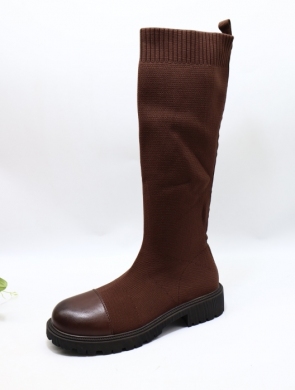 Kozaki damskie na płaskim (36-41) HQ316 BROWN