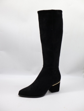 Kozaki damskie ocieplane na obcasie (36-41) 00-6 BLACK