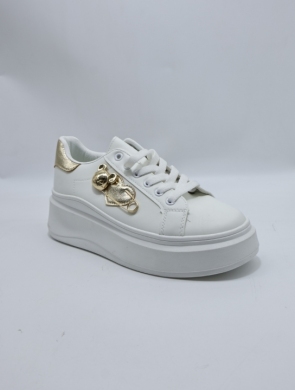 Buty sportowe damskie na płaskim (36-41) EL007 WHITE