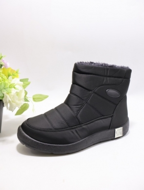 Botki damskie ocieplane na płaskim (37-42) 3002-1 BLACK