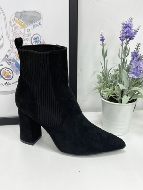 Botki damskie na obcasie (36-41) 5730 BLACK