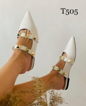 Klapki damskie na płaskim (36-41) T505 WHITE