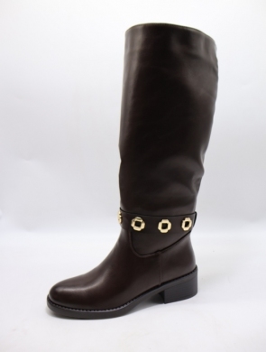 Kozaki damskie na płaskim (36-41) 68339 BROWN