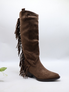 Kozaki damskie na obcasie (36-41) CHC522 BROWN
