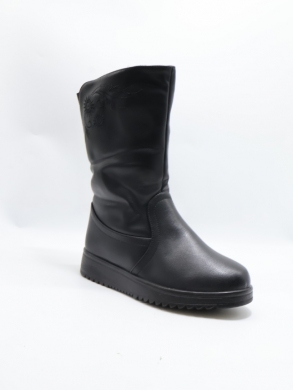 Kozaki damskie ocieplane na płaskim (36-42) S2304 BLACK