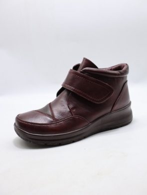 Botki damskie ocieplane na płaskim (37-42) 57626-4 RED/BROWN