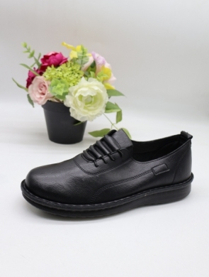 Półbuty damskie na płaskim (36-42) 25106-21 BLACK
