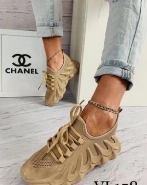 Buty sportowe damskie na płaskim (36-41) VL158 KHAKI