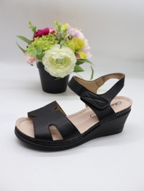 Sandały damskie na koturnie (36-41) 6255-1 BLACK