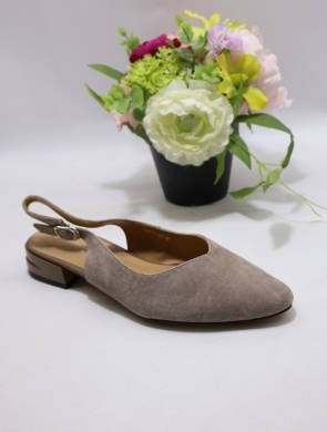 Sandały damskie na płaskim (36-41) P-322 GREY-SKÓRA