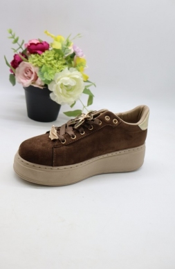 Buty sportowe damskie na płaskim (36-41) EV-551 BROWN