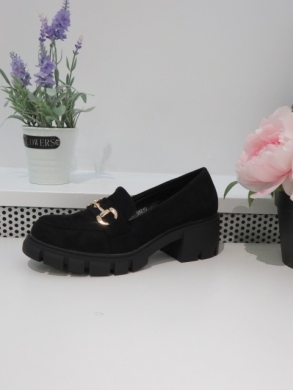 Mokasyny damskie na koturnie (36-41) 68219 BLACK