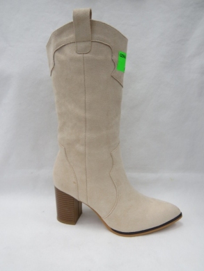 Kozaki damskie na obcasie (36-41) 8615A BEIGE