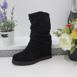 Kozaki damskie na płaskim (36-41) R605 BLACK