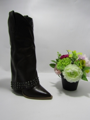 Kozaki damskie na obcasie (36-41) 9686A BROWN