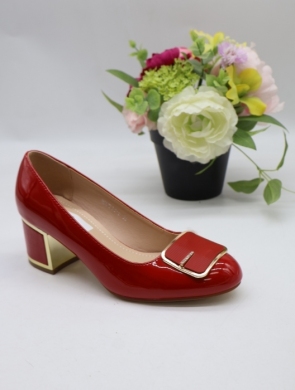 Czółenki damskie na obcasie (36-41) 7533 RED