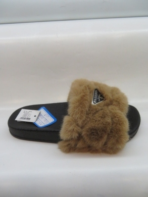 Klapki damskie z futerkiem (36-41) FF-007 KHAKI