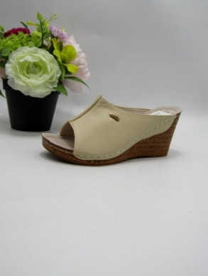 Klapki damskie na koturnie (36-41) 7AA908-1A BEIGE