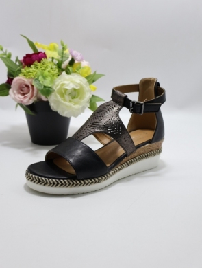 Sandały damskie na koturnie (36-41) F6525 BLACK