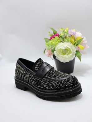 Mokasyny damskie na płaskim (36-41) 0317 BLACK