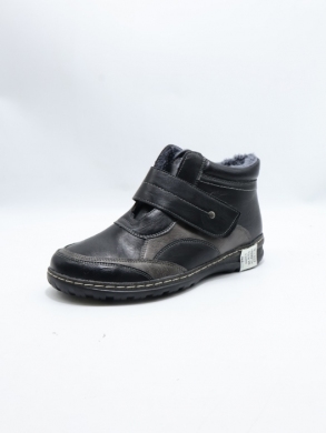 Botki damskie ocieplane na płaskim (37-42) 9666-9 BLACK/GREY