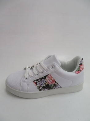 Buty sportowe damskie na płaskim (36-41) DS99-F WHITE/FLOWER