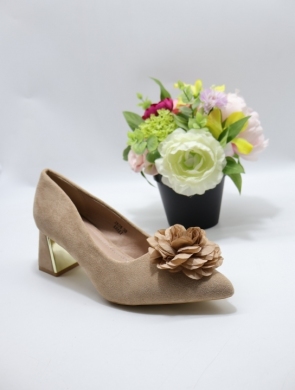 Czółenki damskie na obcasie (36-41) XJK08 KHAKI