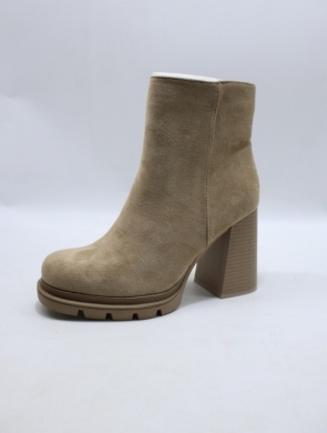 Botki damskie na obcasie (36-41) 7680A-1 KHAKI