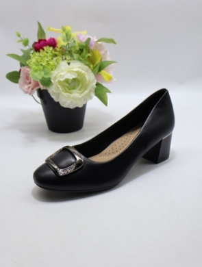 Czółenki damskie na obcasie (36-41) 2808-1 BLACK