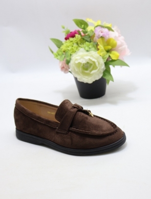 Mokasyny damskie na płaskim (36-41) 100-467 BROWN