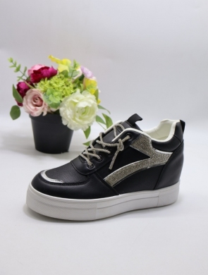 Buty sportowe damskie na koturnie (36-41) WW091 BLACK